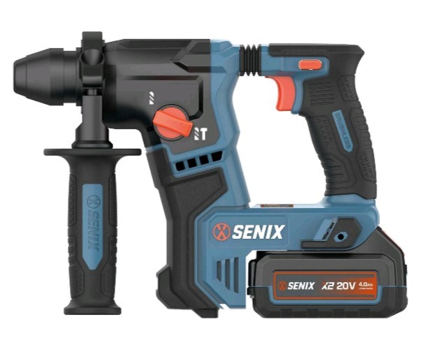 SENIX X2 20V 5/8" Rotary Hammer Drill 4.o Ah Battery, Charger, Tool Bag PDRX2-M2