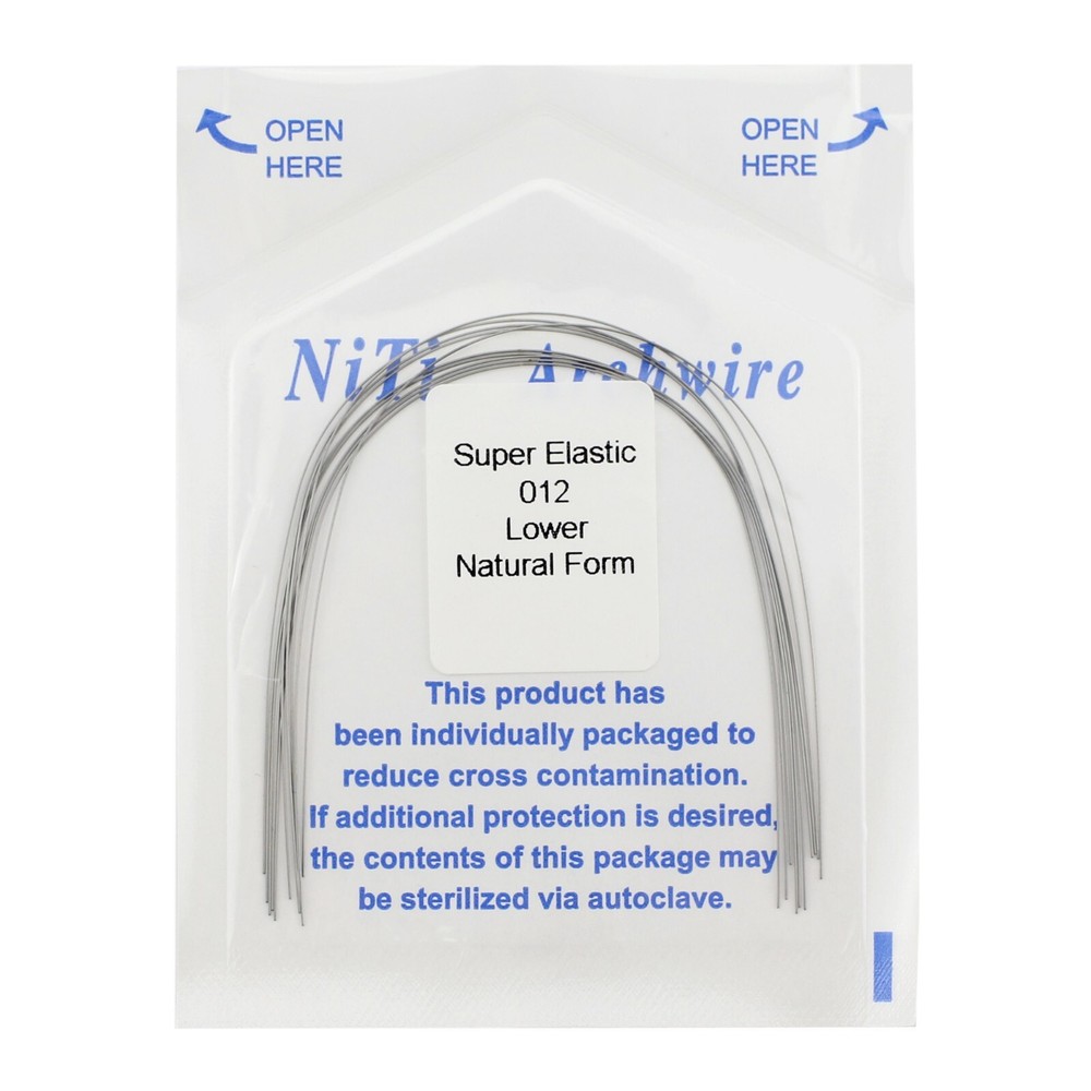 Dental Orthodontic Niti Arch Wires Super Elastic Round Rectangular Natural Form