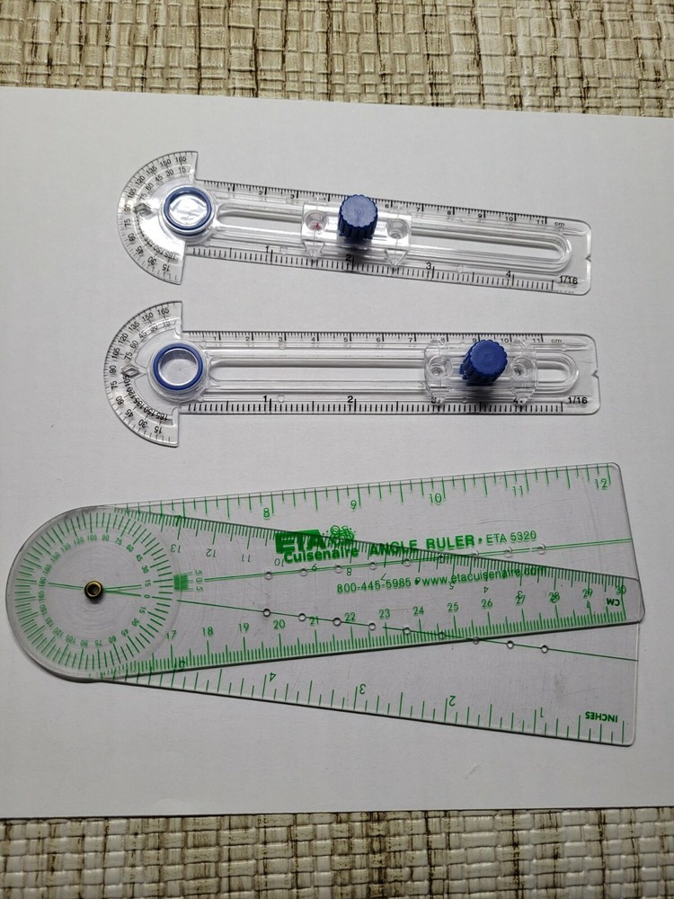 2 Geo Tool Compass and 1 angle ruler MATH DRAFTING ART Preowned