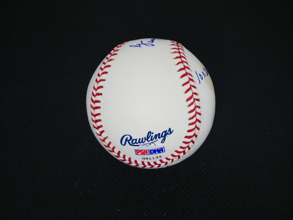 GEORGE KELL SIGNED OMLB BASEBALL WITH TWO INSCRIPTIONS - PSA COA