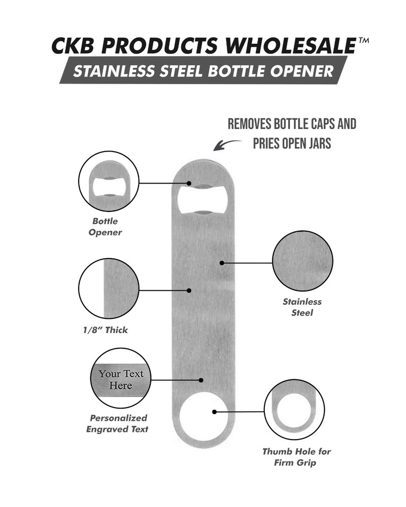 Personalized Heavy Duty Flat Bottle Opener