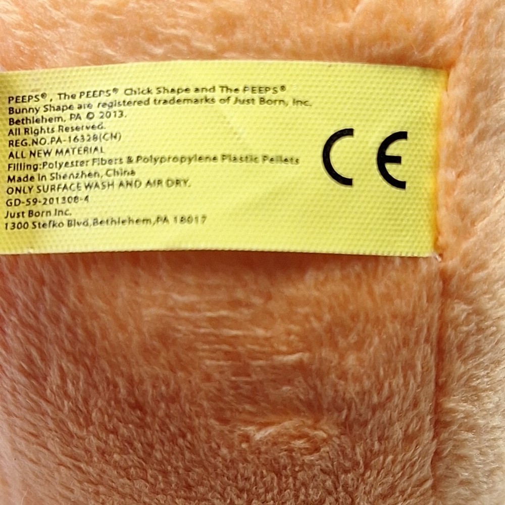 Authentic Peeps Orange 9” Stuffed Plush Easter Bunny Rabbit Soft Stuffed Animal