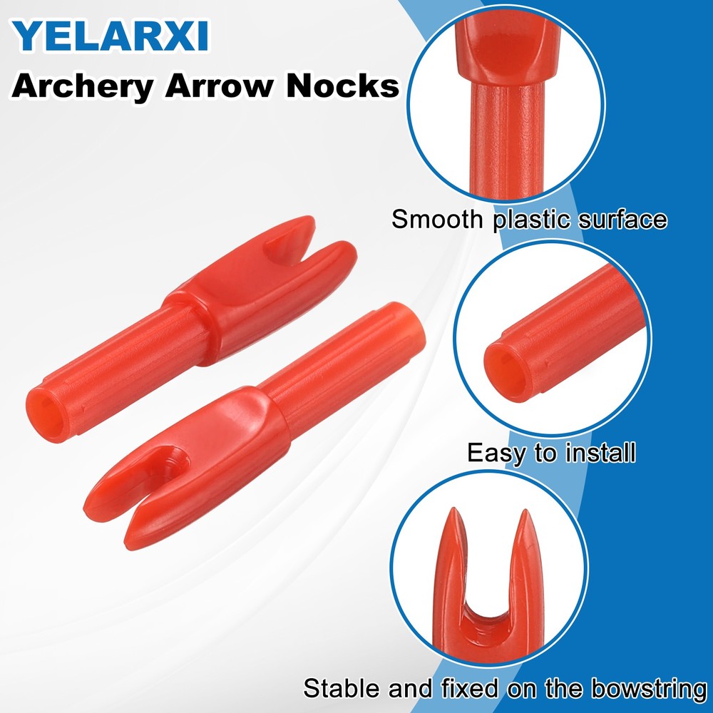 Archery Arrows Nocks 24 Pack Red - for (Compound/Recurve Bow)