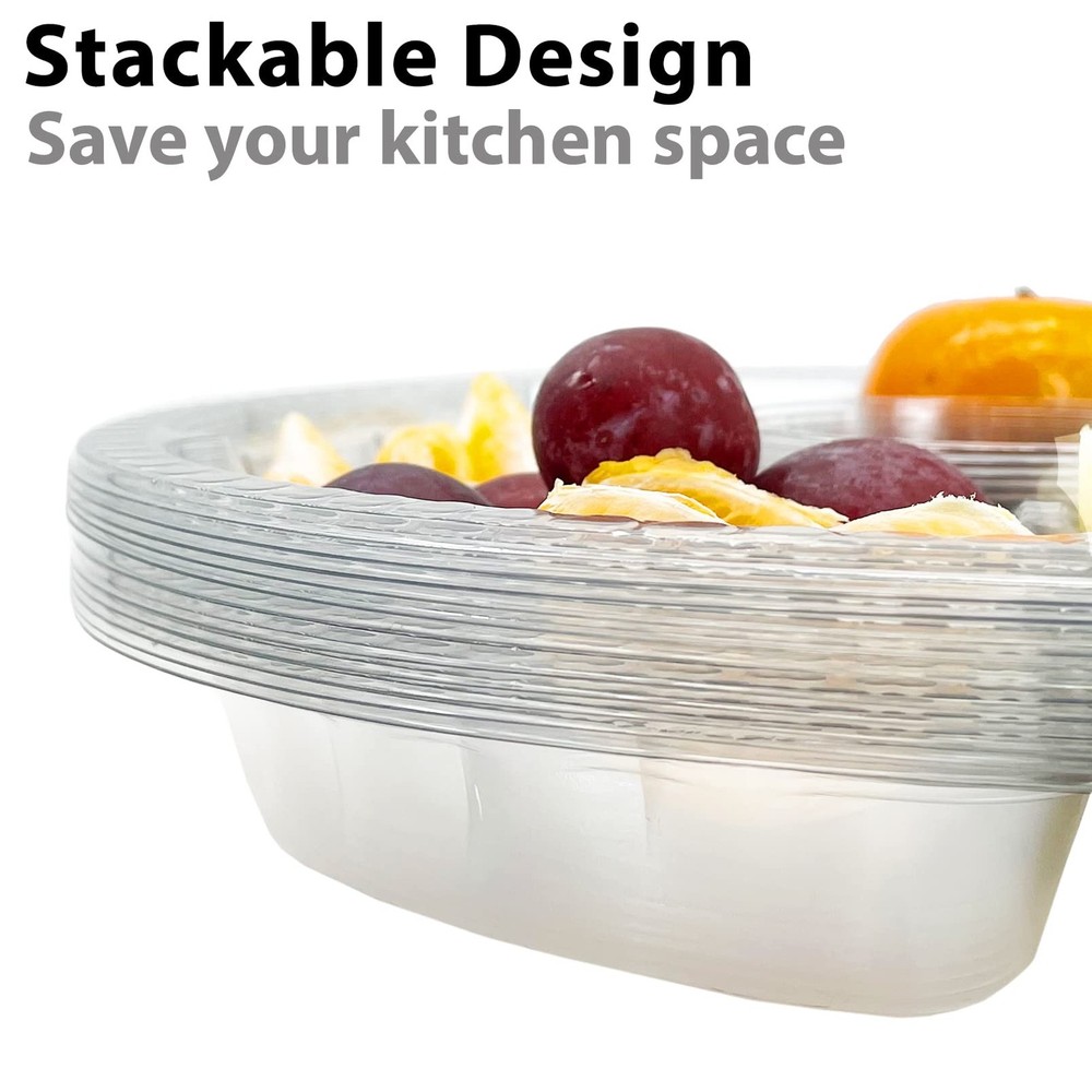 Apatal 12PCS Disposable Fruit Trays, Round Plastic Appetizer Serving Tray wit...