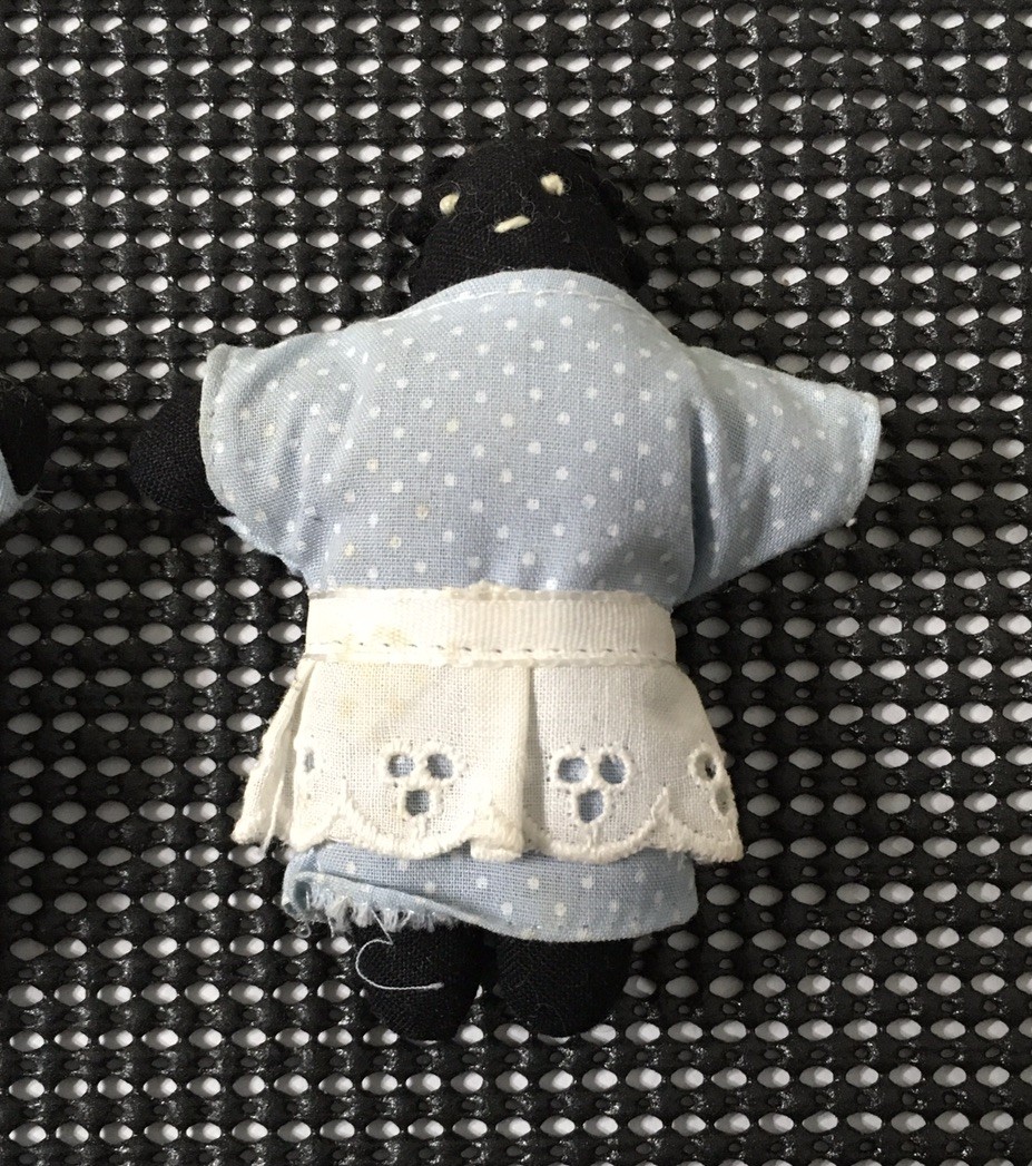 (3) Vintage Handmade Cloth Black Americana Mini Plush Dolls African American Toy