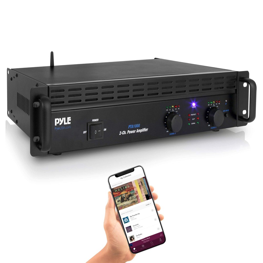 Professional Audio Bluetooth Power Amplifier - 2-Channel Rack Mount Bridgeab...