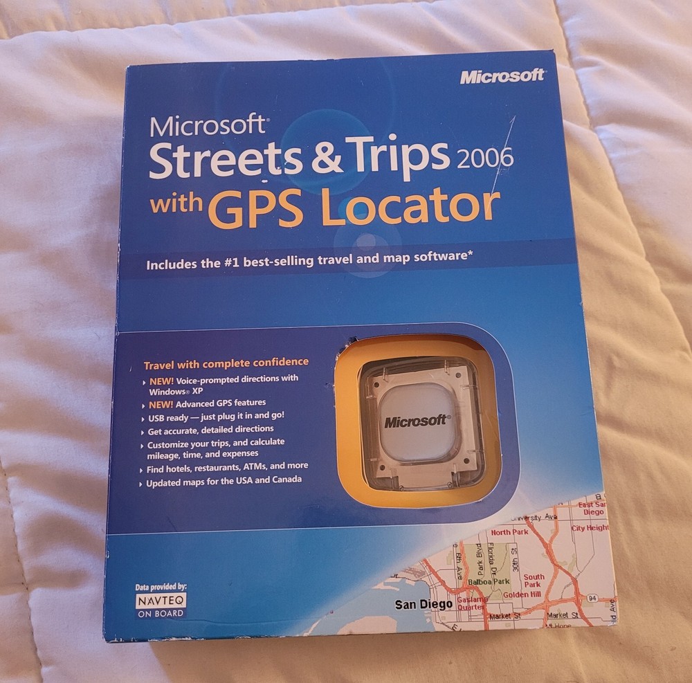 222 Microsoft Streets & Trips 2006 w/GPS Locator Navigation Software for PC New