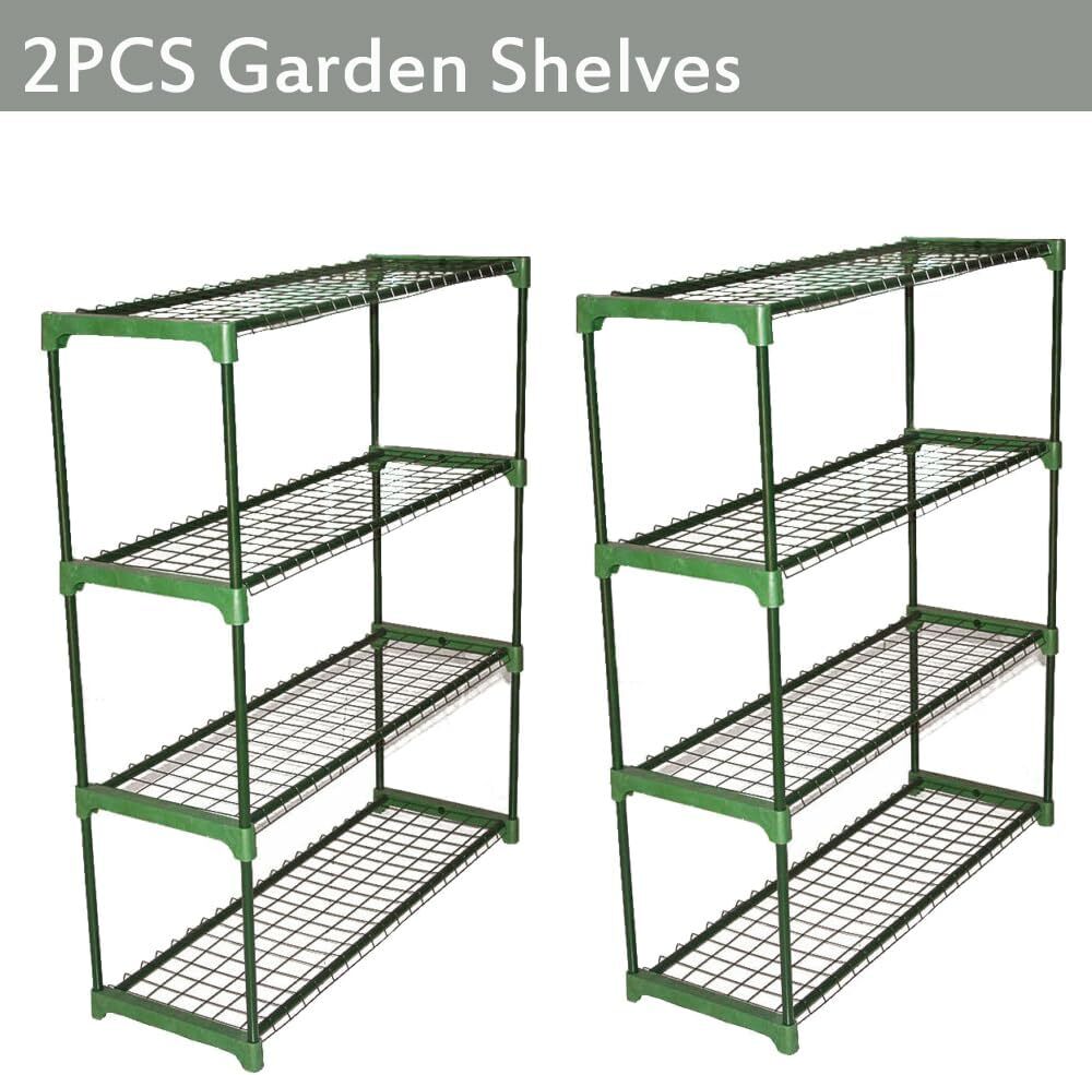 4 Tier Garden Greenhouse Steel Staging Shelving Plant Stand Garden Shelving