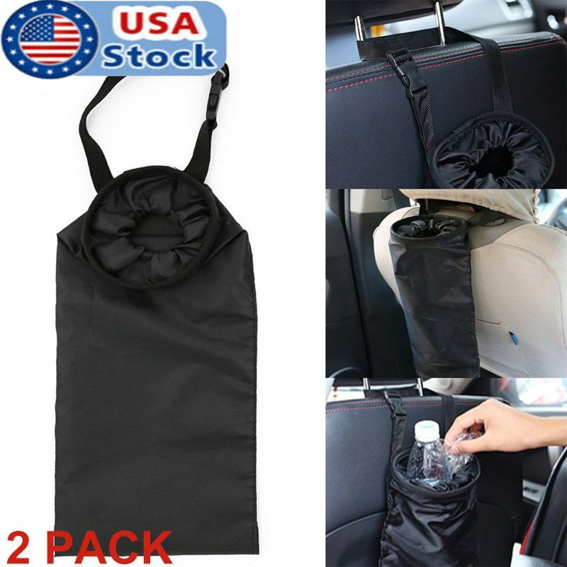 2 PACK Car Trash Can Garbage Bag For Vehicle Portable Leak Back Seat Waterproof