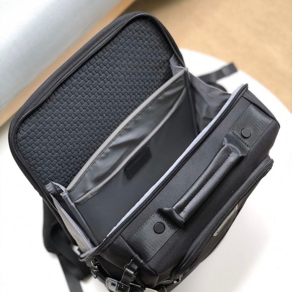 Tumi Alpha 3 BLACK Backpack Business Black Nylon Leather Outlet 2603581D3