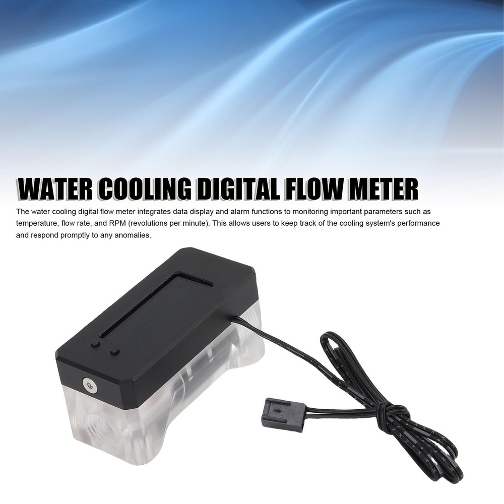 GOWENIC G1/4 Inline PC Water Cooling Flow Meter, Electronic Indicator...