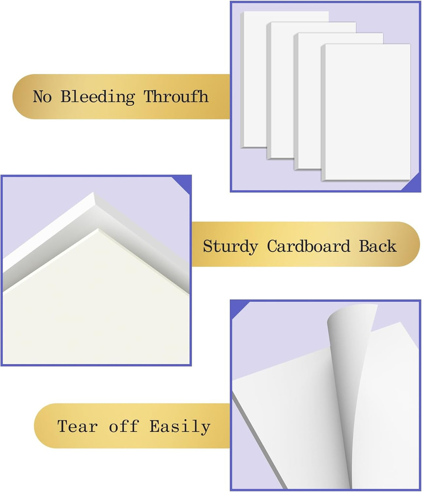 Small Note Pads 3X5 Pocket Notepad, 10 Pack Server Note Pads 3X5, White Memo ...