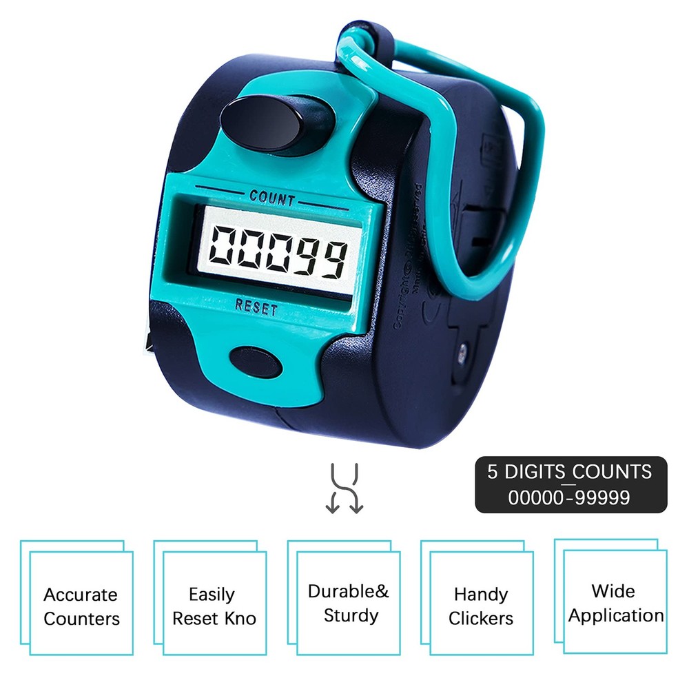 5Digit Manual Digital Clicker Counters for Row, Golf, Crochet & Knitting 4