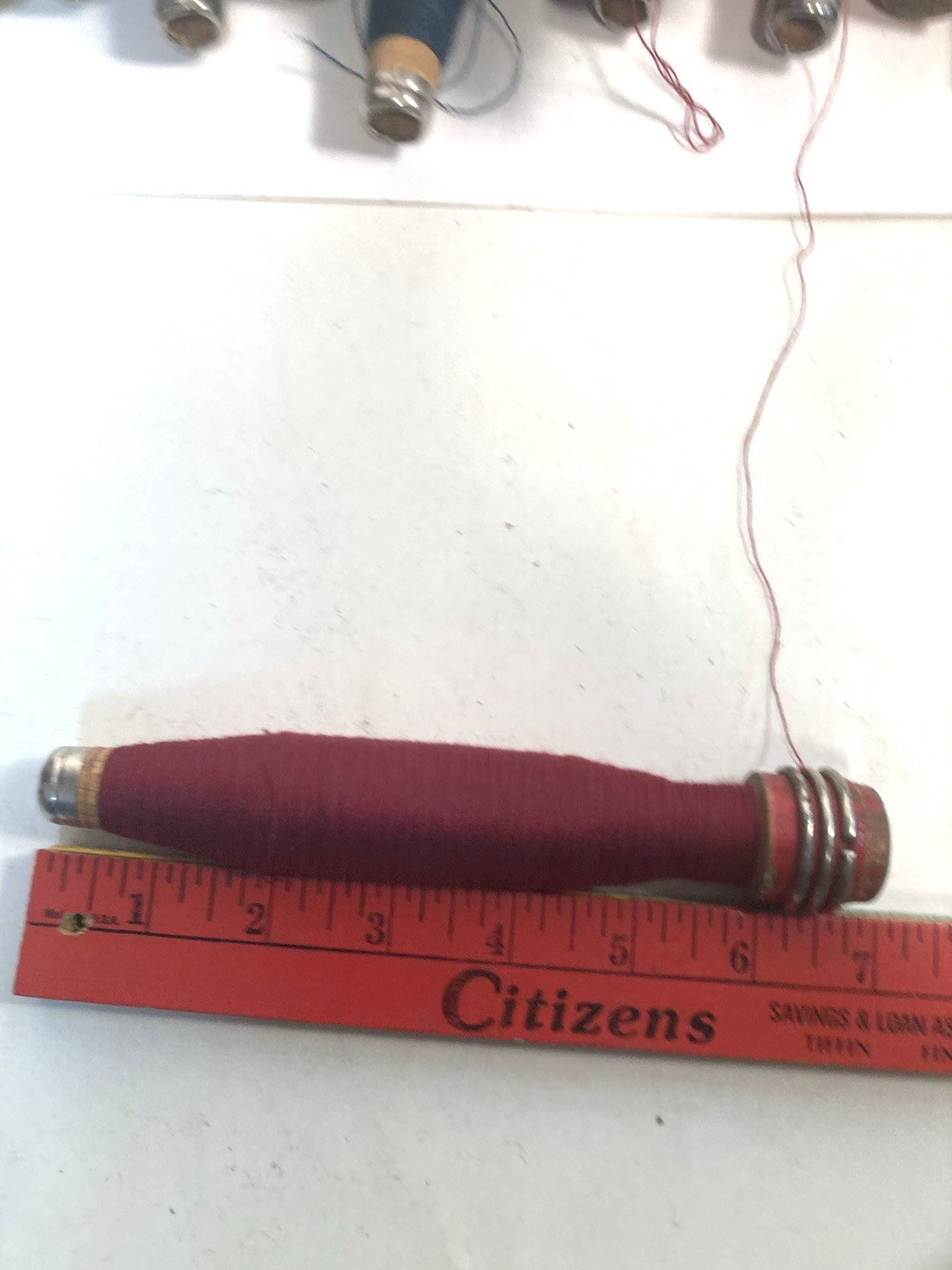 Wrapped Wood Quills, RED and GREEN, Bobbins, Spool, Threaded, Textile, lot of 30