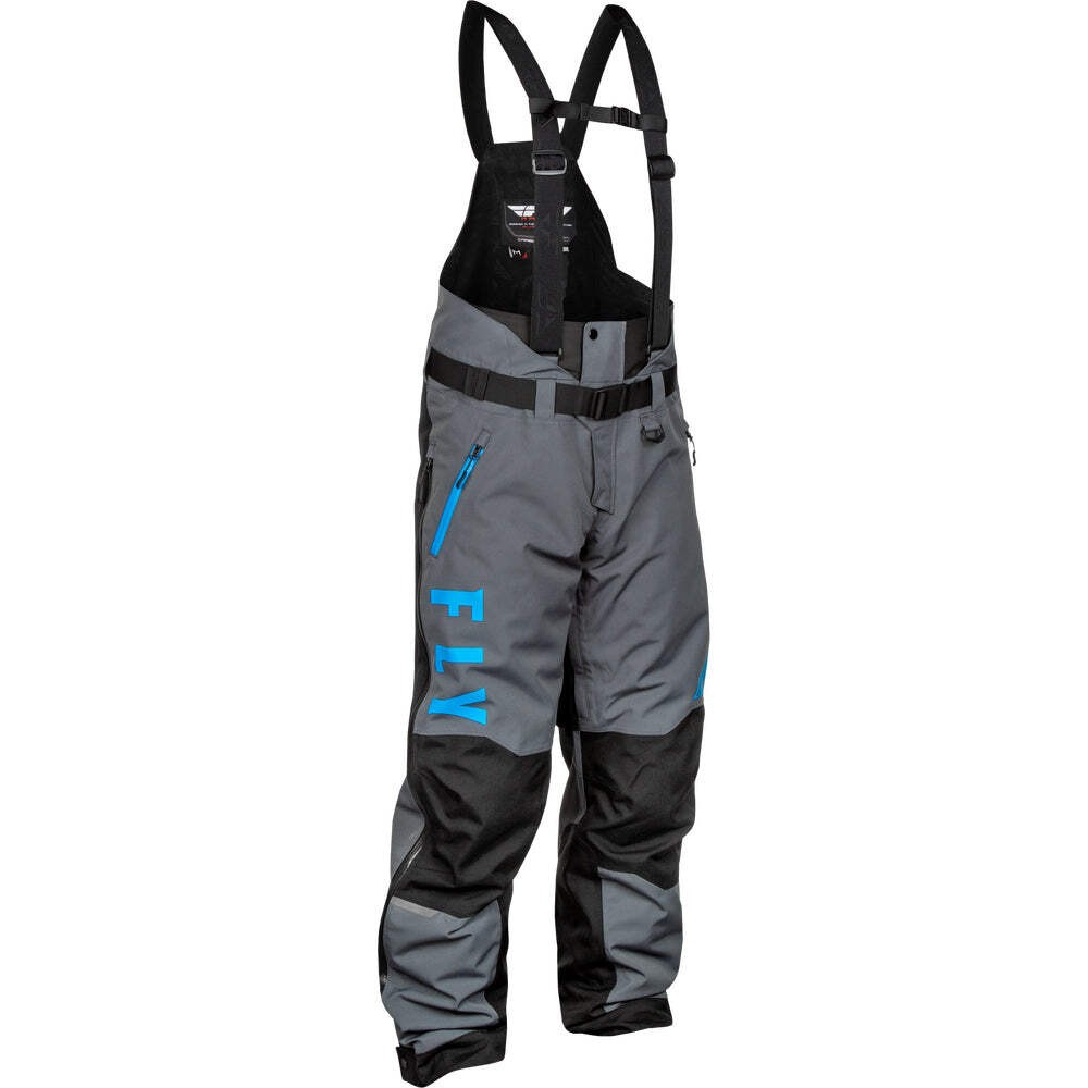 Fly Racing Carbon Snowmobile Bib Shell - Grey with Blue
