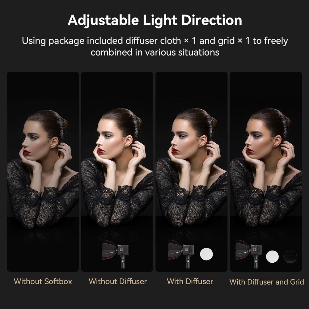 Lightweight Mini Parabolic Softbox for RC 60B COB Light - Enhanced Light Control