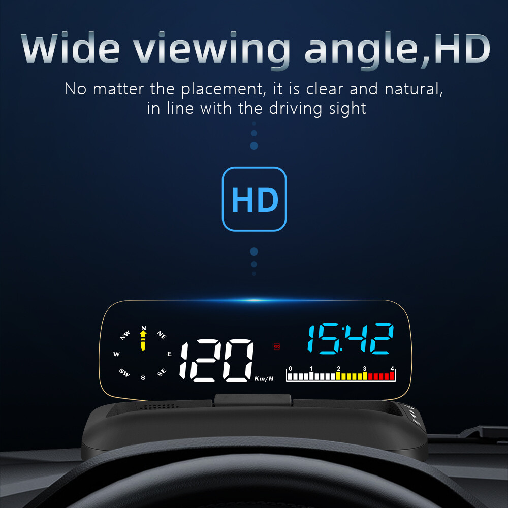 Windshield Projector OBD2 GPS HUD Head Up Display Overspeed Wide Angle 5.1"
