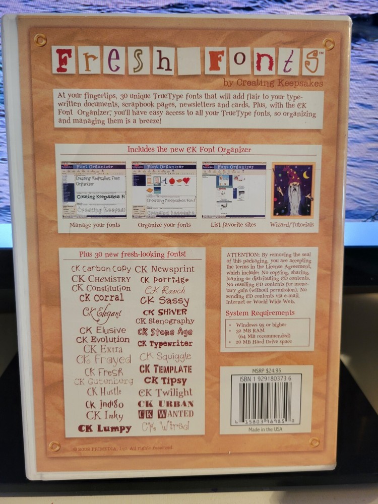 Creating Keepsakes: Fresh Fonts (CD-ROM) NEW, Sealed