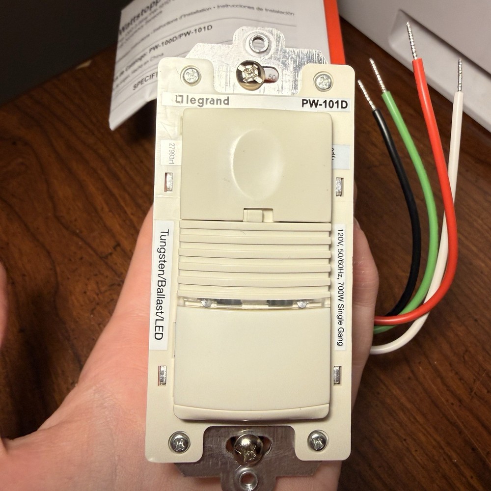 Legrand WattStopper PIR Dimmable Wall Switch Sensor PW-101D-LA