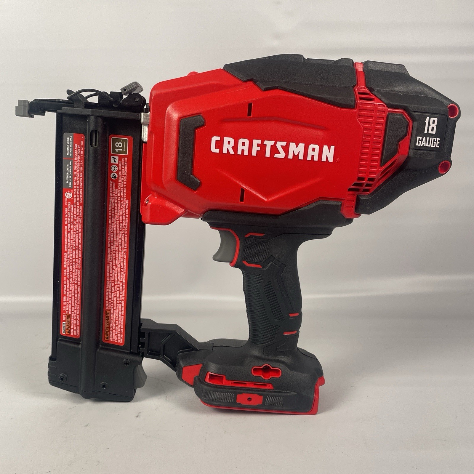 CRAFTSMAN V20 Brad Nailer, 18GA, Cordless, Bare Tool Only (CMCN618B)