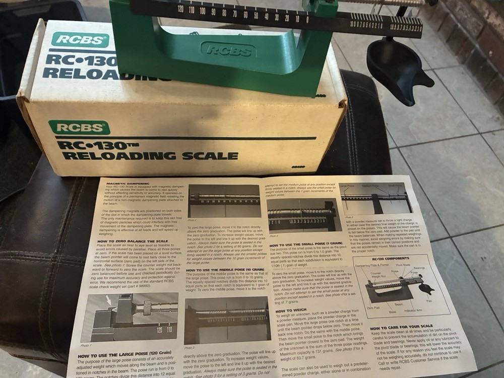 RCBS RC 130 Reloading Scale Mechanical Scale In Original Box W/ Instructions