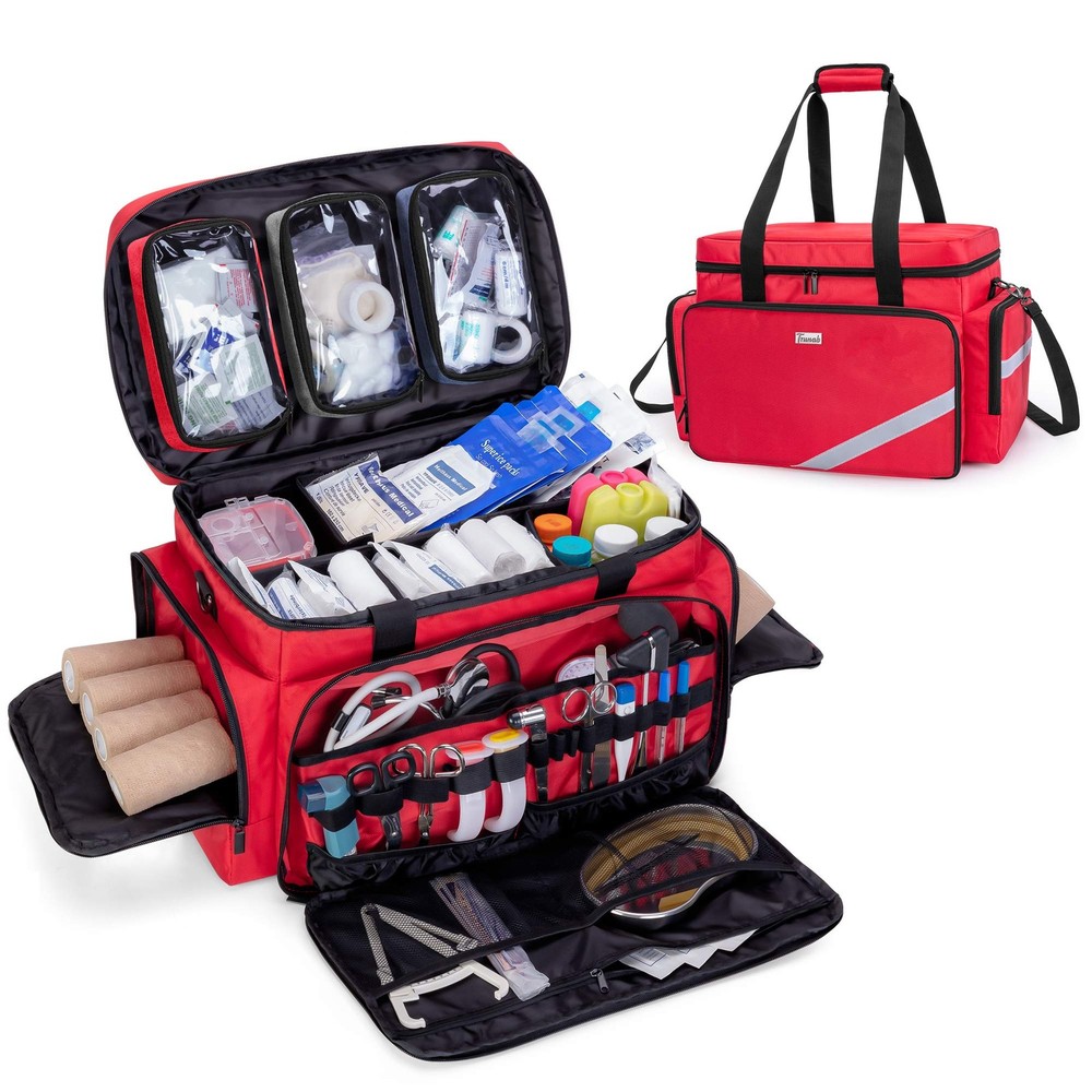 First Aid Bag Empty, Professional Bag Responder Trauma Bag with Inner Divider...