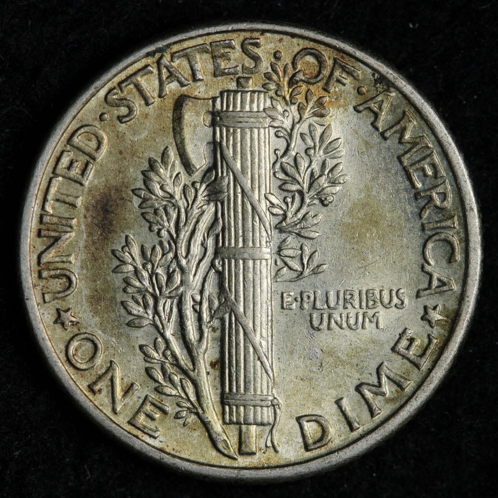 1941 Mercury Silver Dime TONED E337 UJ