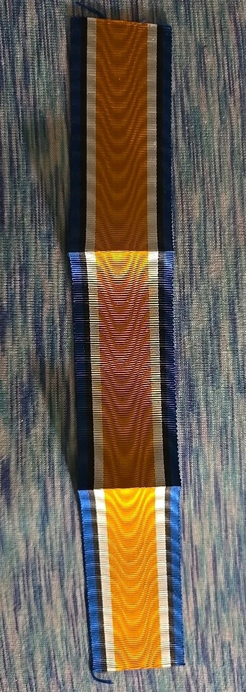 Vintage British World War I war medal ribbon **Just The Ribbon** (A1)