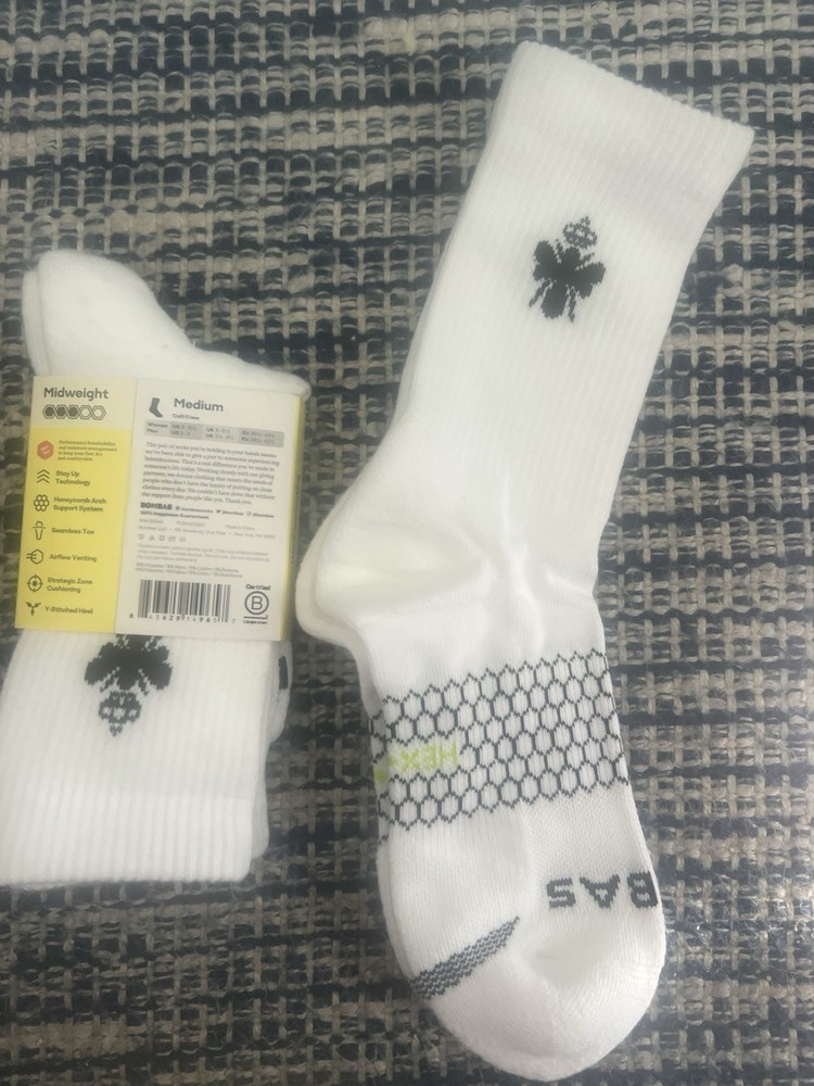 BOMBAS Hex Tec All-Purpose Performance Midweight Calf/ Crew Socks Size M
