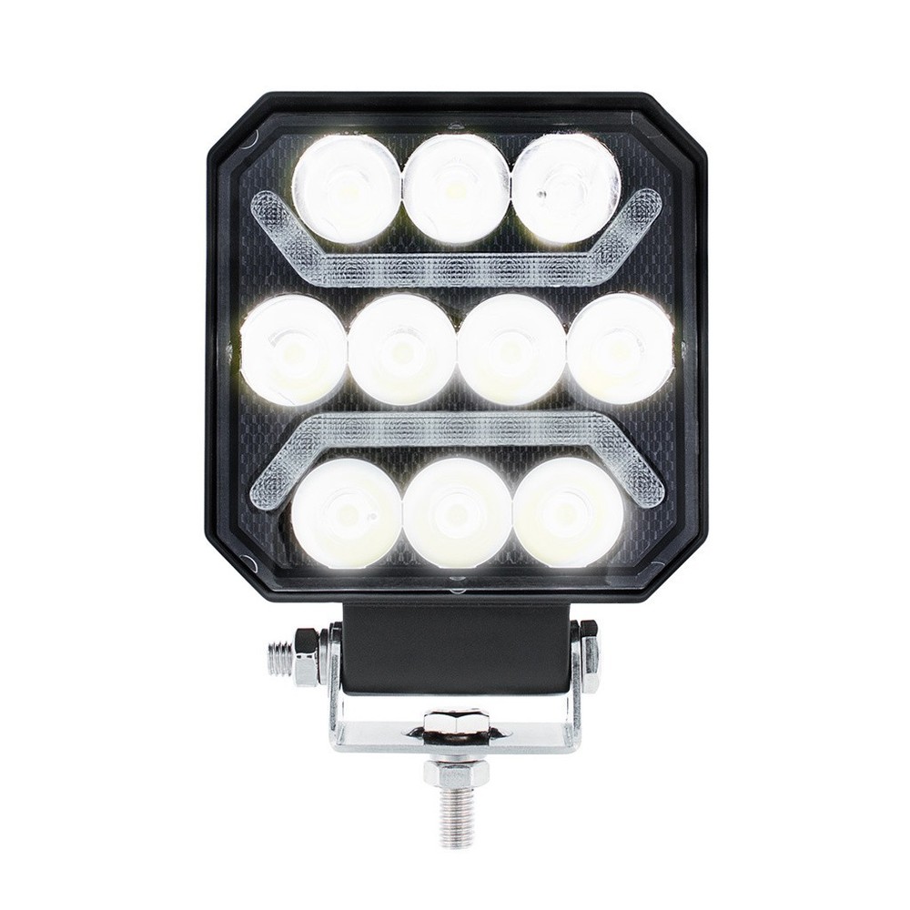 10 White LED Work U Guide Light with White Auxiliary Light Bar