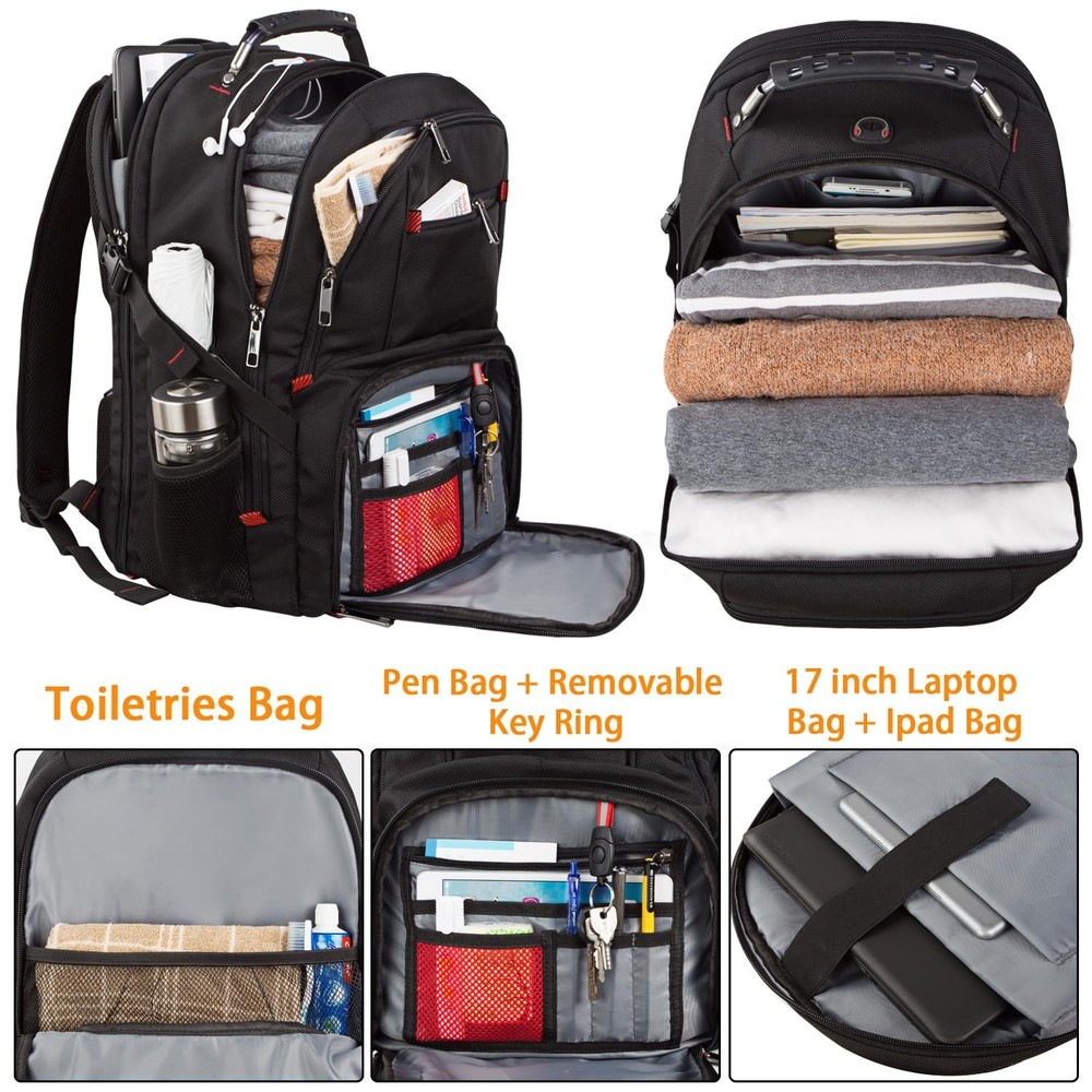 Extra Large Travel Laptop Backpack for 17" Laptops, TSA Friendly Tech Bag