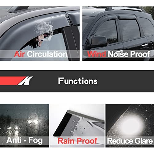94089 Side Window Wind Vent Deflector,4pcs Outside Mount For 2009-2013 Forester