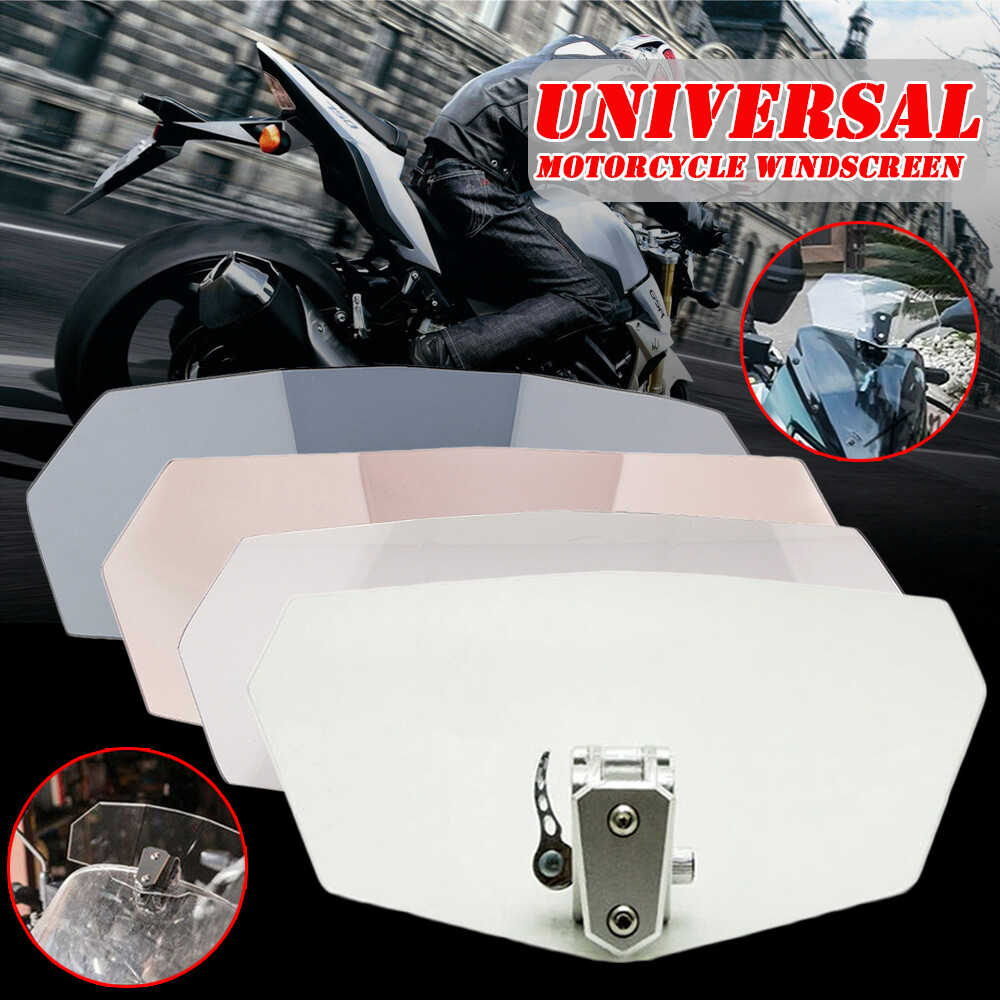 Adjustable Windshield Clip On Extension Spoiler Wind Deflector For Motorcycle