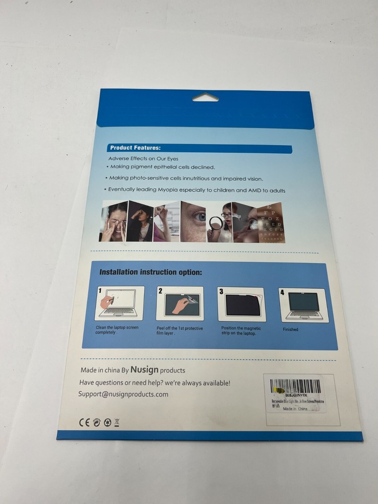 (QTY 3) NUSIGN Anti Blue Light Removable Screen Protector Silicone Plastic Matte