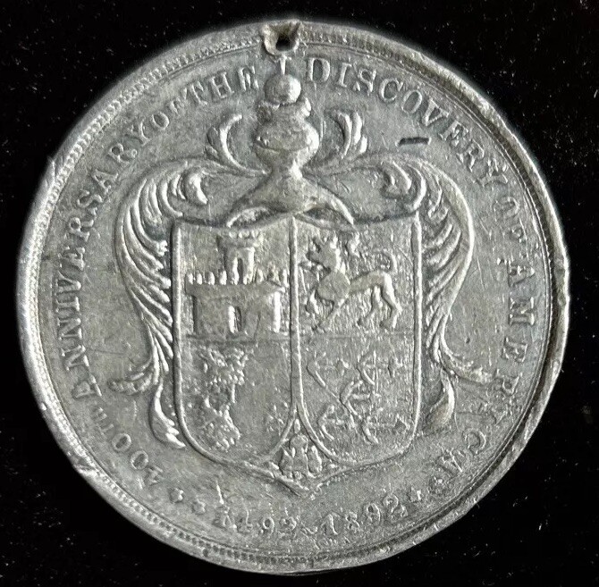 1492-1892 Discovery of America Christopher Columbus Bust So-Called Dollar HK-231