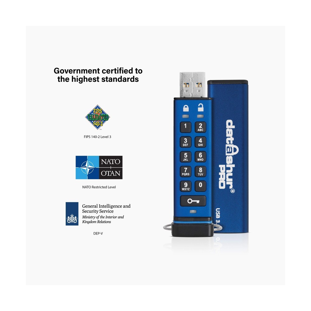 iStorage datAshur PRO 32 GB | Encrypted USB Memory Stick | FIPS 140-2 Level 3...