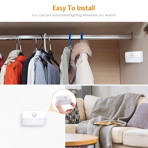 【6 Pack】Motion Sensor Night Light Stick-On Motion Sensor Lights Indoor