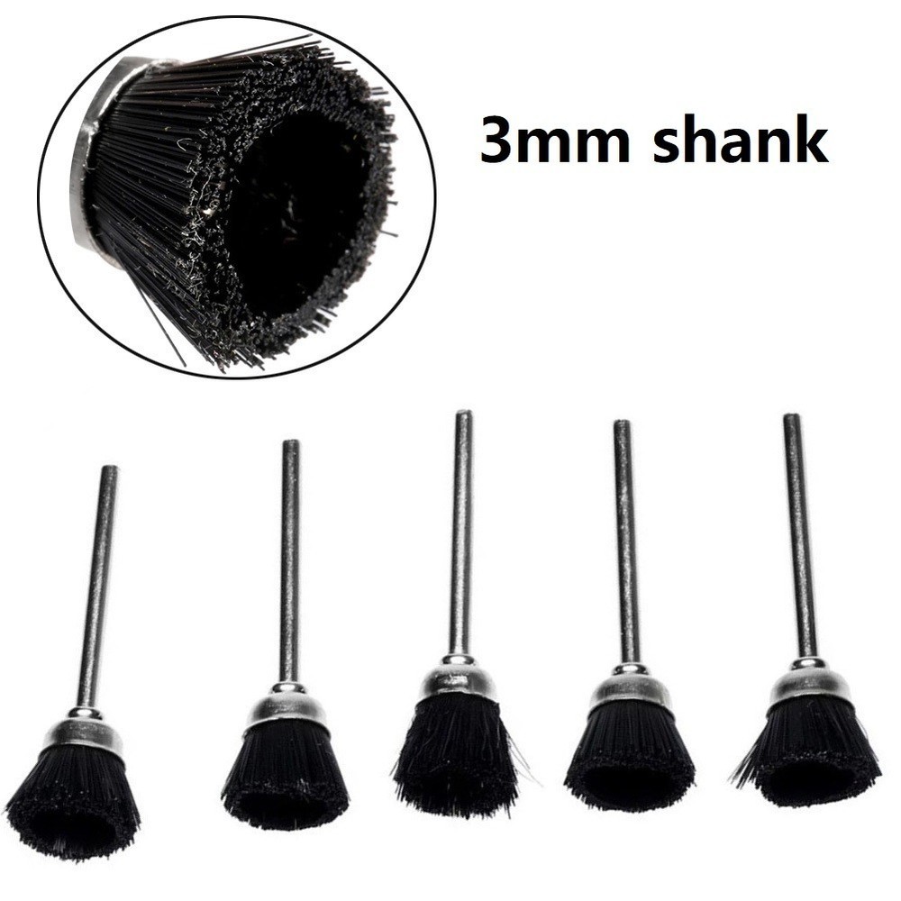 Efficient Polishing Tool 5Pcs 3mm Nylon Wheel Brushes for Various Surfaces