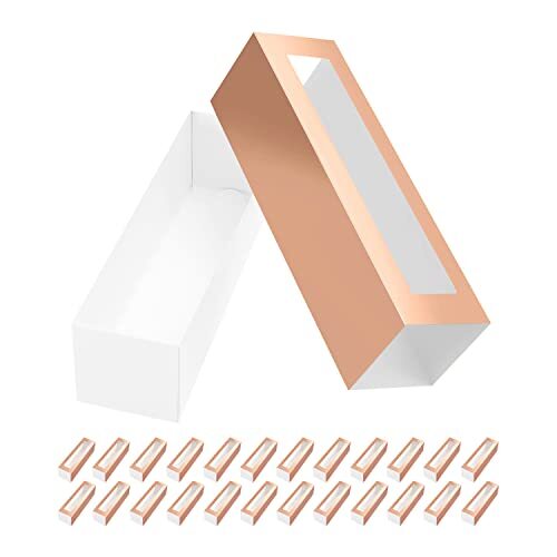 25 Macaron Boxes For 6 Macarons Rose Gold Macaron Boxes With Interior Measuremen