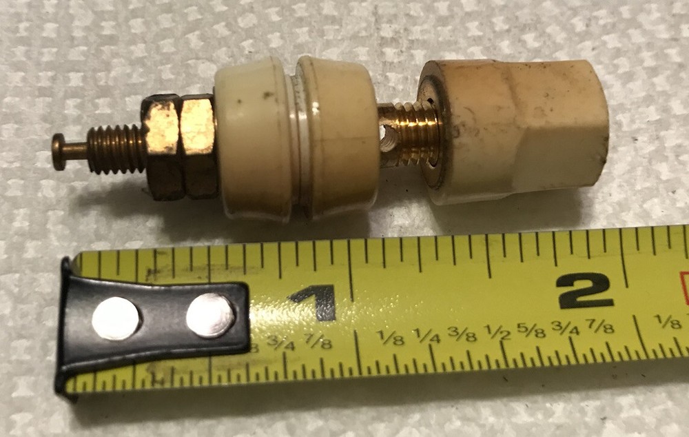 White Panel Mount Binding Post, Gold Plated Contacts