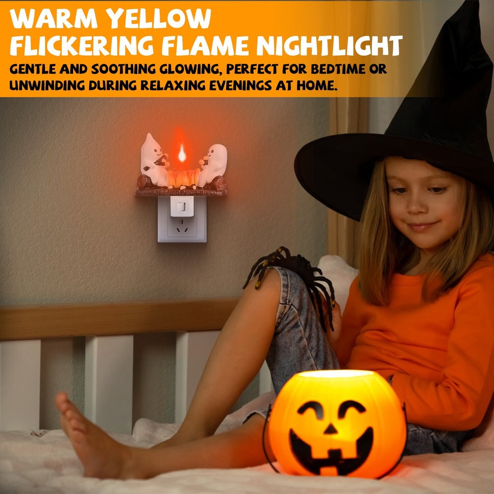 Campfire Flickering, Ghosts Campfire Flicker Flame Halloween Nightlight