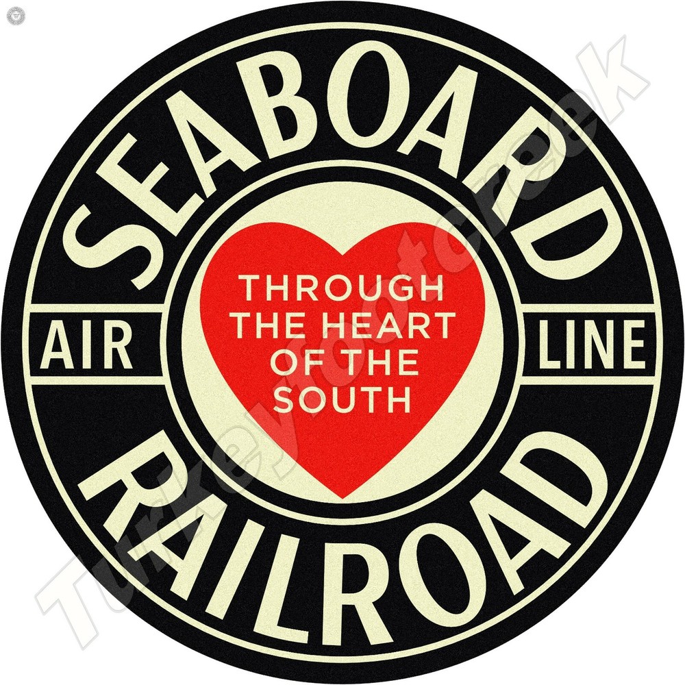 Seaboard Railroad 11.75" Round Metal Sign