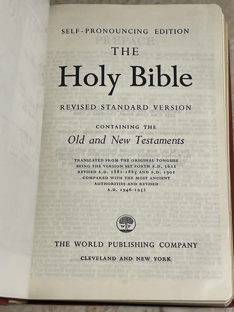 Popular Gift Bible 1962 With Original Gift Box