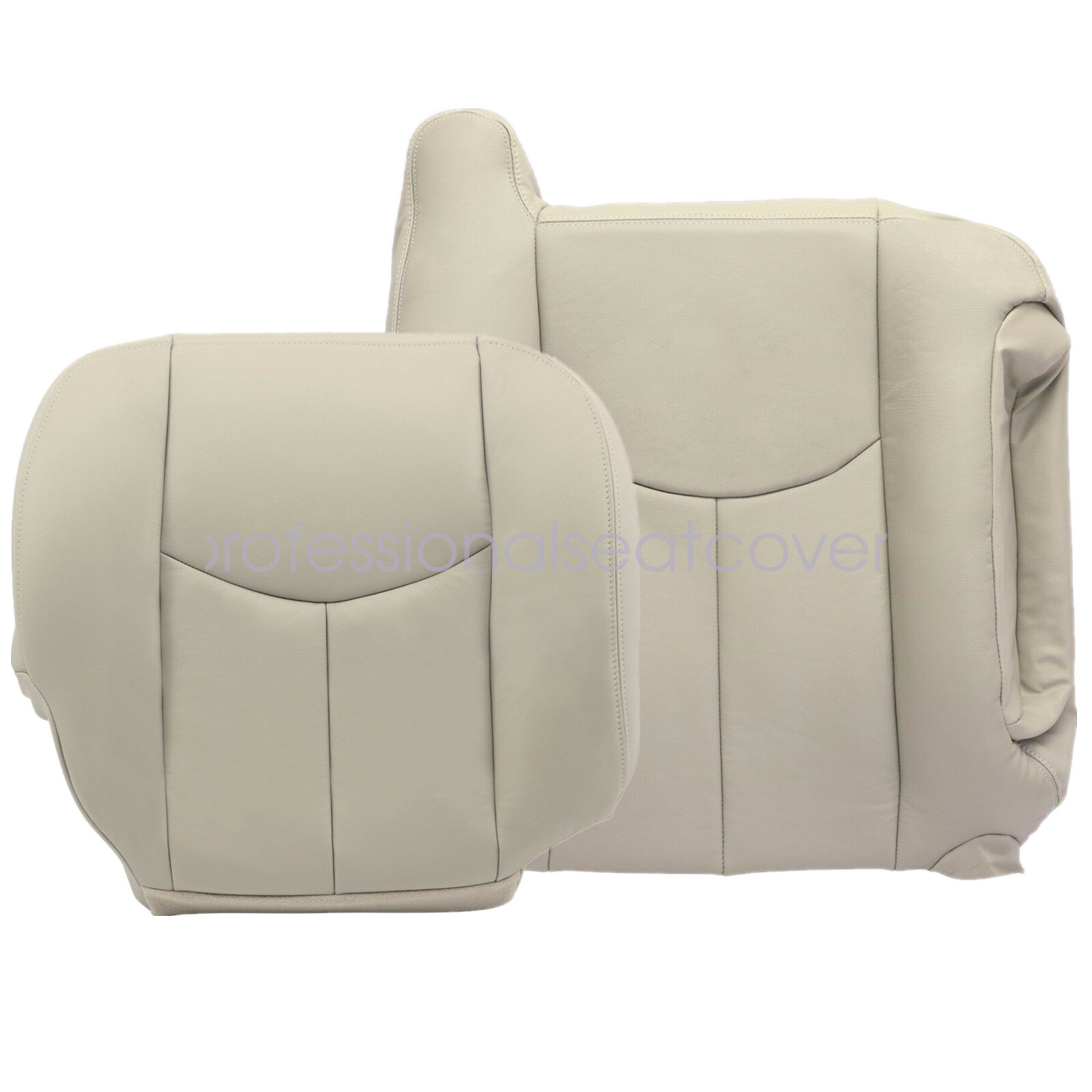 For 2003 2004 2005 2006 Chevy Tahoe GMC Yukon Front Leather Seat Cover Light Tan