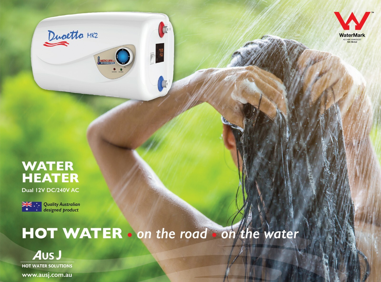 Duoetto MK2 12v & 240v Digital Electric Storage Water Heater - Caravan RV Sink