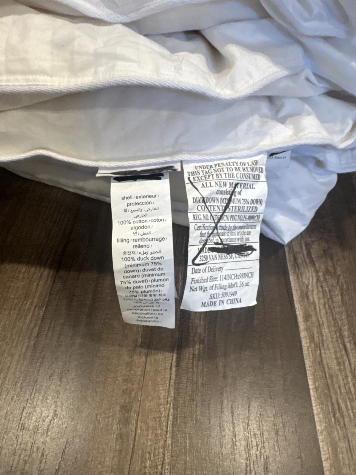 Pottery Barn Classic Down Duvet Insert - King/ Cal King