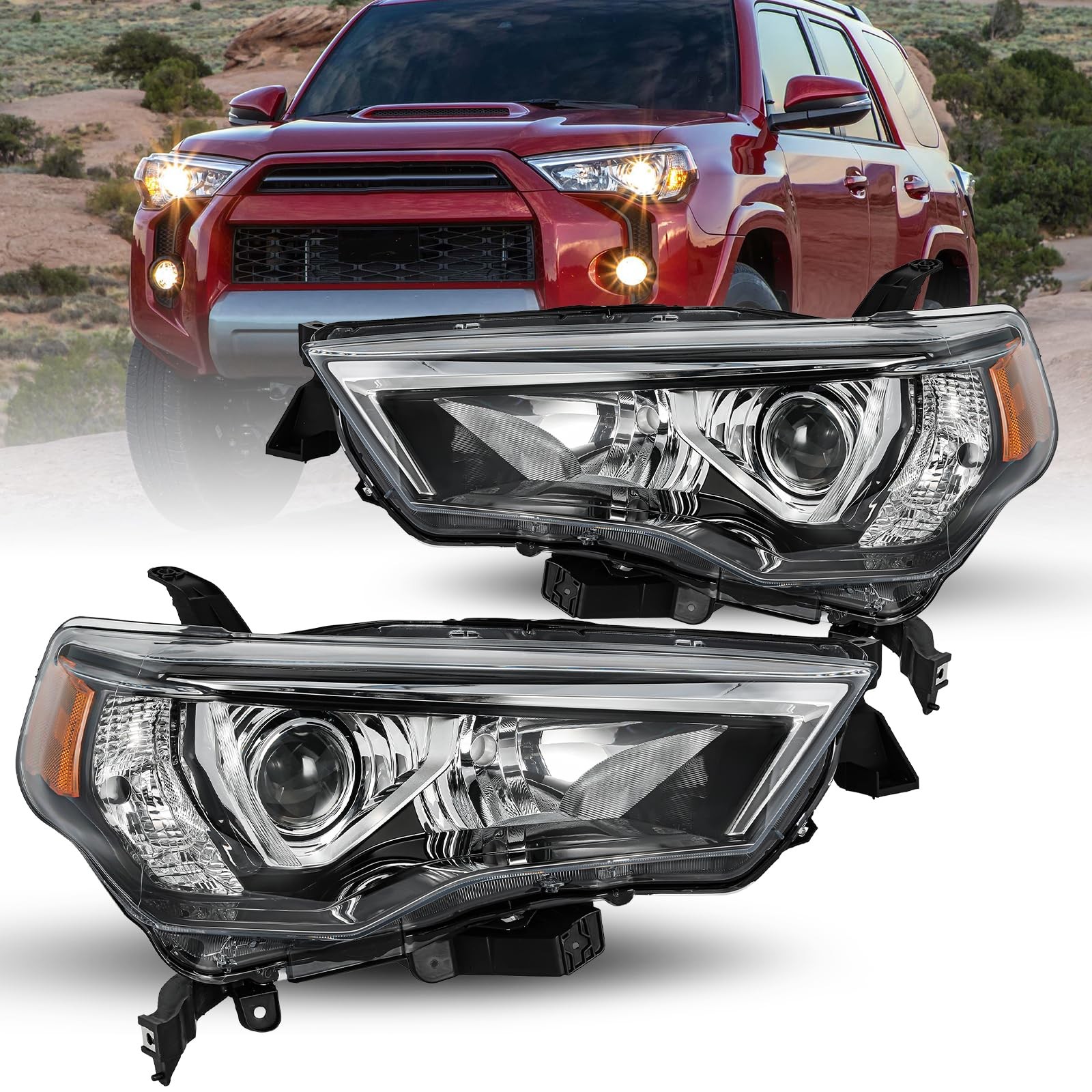 Headlight for 2014-2020 Toyota 4Runner Left and Right Side Headlamp Assembly