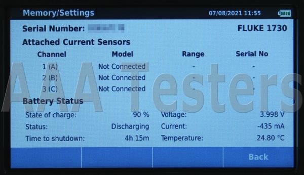 Fluke 1730 3 Three Phase Electrical Energy Logger 240V