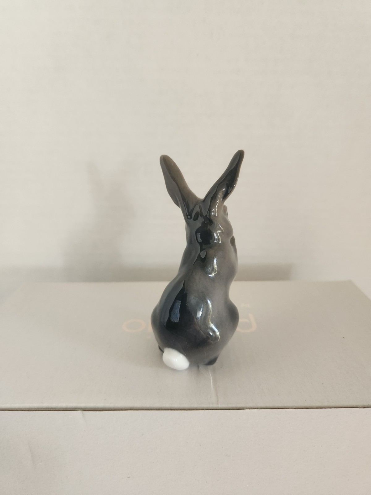 Vtg Royal Copenhagen Porcelain Rabbit Eating Leaf Figurine #1019, Denmark RARE