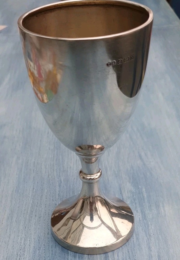 SOLID SILVER WINE GOBLET  CUP 101gm  BIRMINGHAM 1937